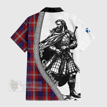 Ainslie Tartan Clan Crest Hawaiian Shirt with Highlander Warrior Celtic Style - Tartan Vibes Clothing