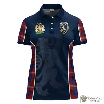 Ainslie Tartan Women's Polo Shirt with Family Crest and Lion Rampant Vibes Sport Style
