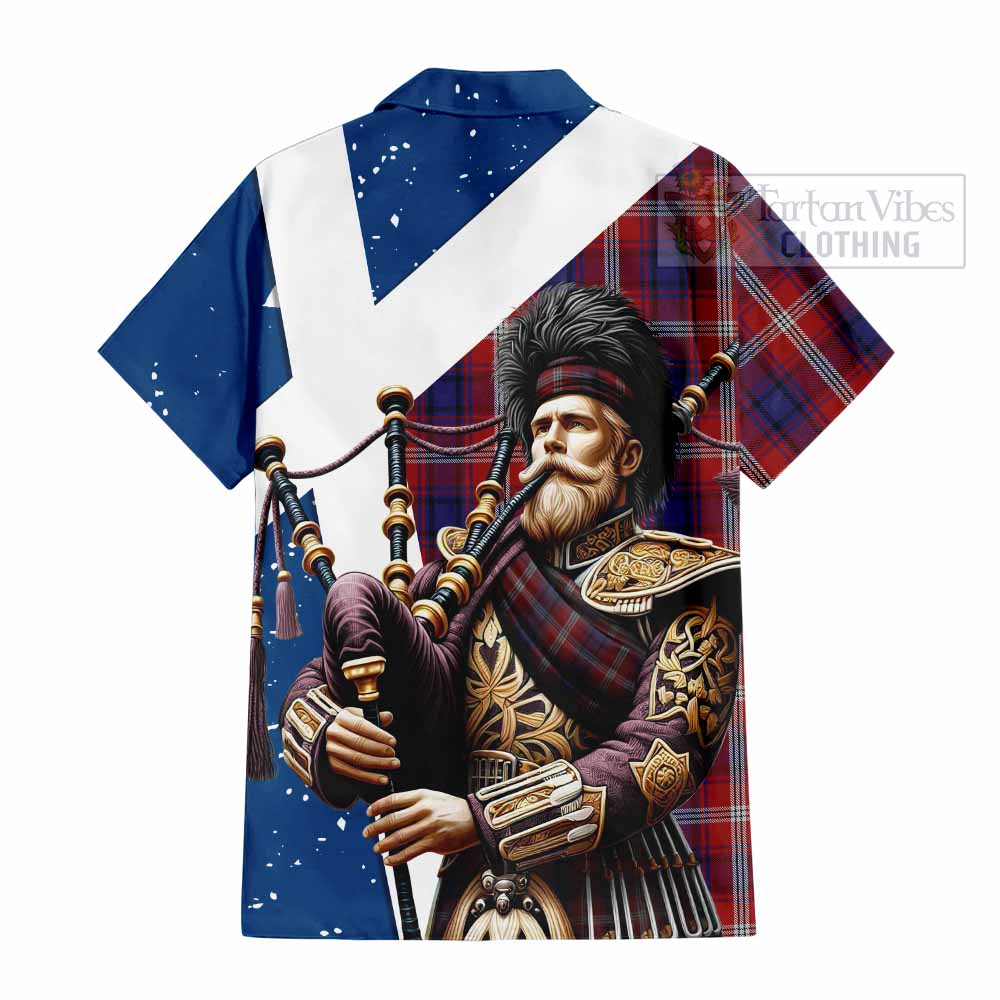 Ainslie Tartan Hawaiian Shirt with Family Crest Scottish Bagpiper Vibes - Tartan Vibes Clothing