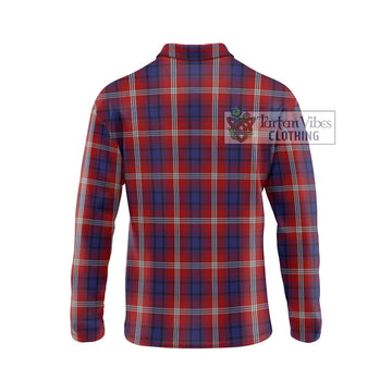 Ainslie Tartan Long Sleeve Polo Shirt with Family Crest DNA In Me Style - Tartan Vibes Clothing