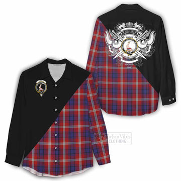 Ainslie Tartan Women's Casual Shirt with Family Crest and Military Logo Style - Tartan Vibes Clothing
