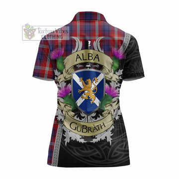 Ainslie Tartan Family Crest Women's Polo Shirt Lion Rampant Royal Thistle Shield Celtic Inspired - Tartan Vibes Clothing