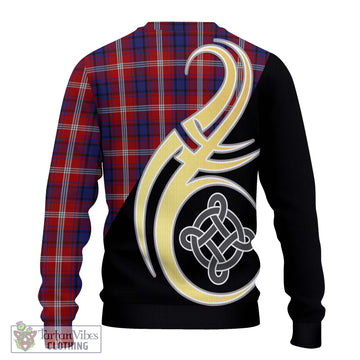 Ainslie Tartan Ugly Sweater with Family Crest and Celtic Symbol Style - Tartan Vibes Clothing