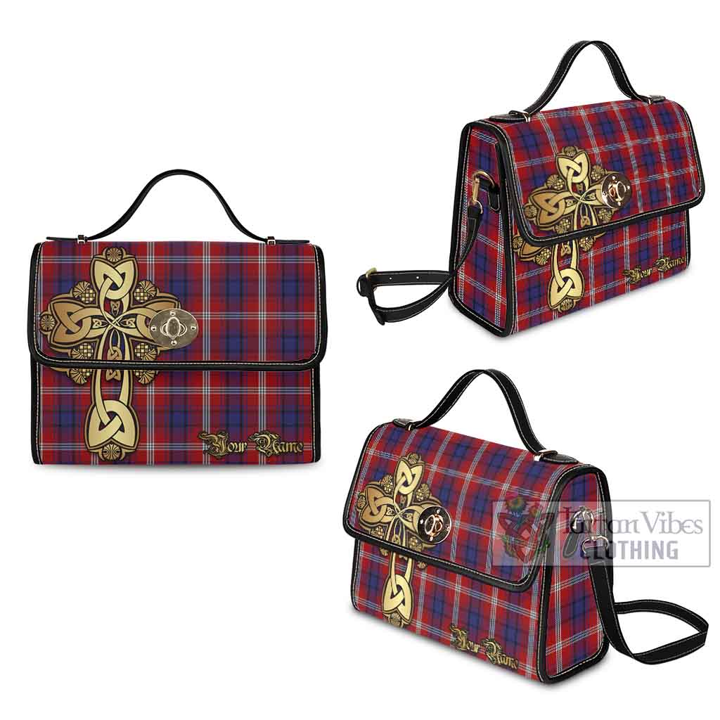 Ainslie Tartan Waterproof Canvas Bag Golden Thistle Celtic Cross Style - Tartan Vibes Clothing