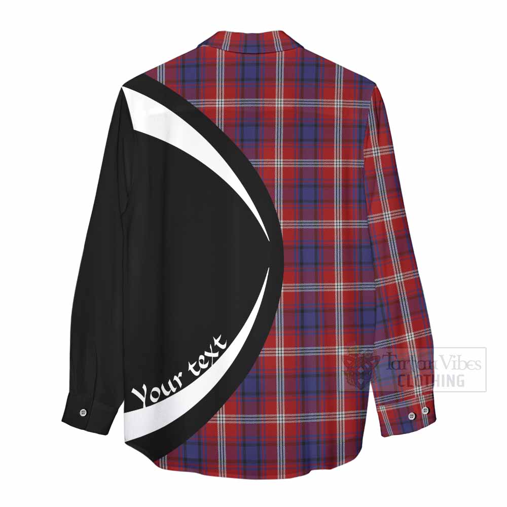 Ainslie Tartan Women's Casual Shirt with Family Crest Circle Style - Tartan Vibes Clothing