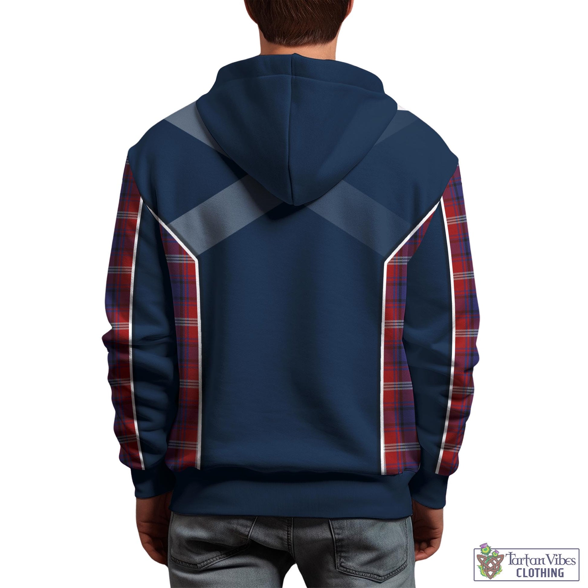 Tartan Vibes Clothing Ainslie Tartan Hoodie with Family Crest and Lion Rampant Vibes Sport Style