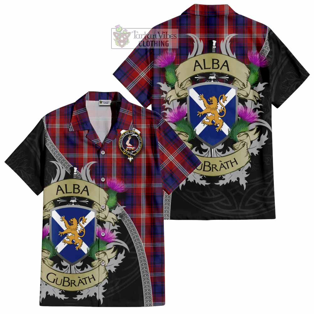 Ainslie Tartan Family Crest Hawaiian Shirt Lion Rampant Royal Thistle Shield Celtic Inspired - Tartan Vibes Clothing