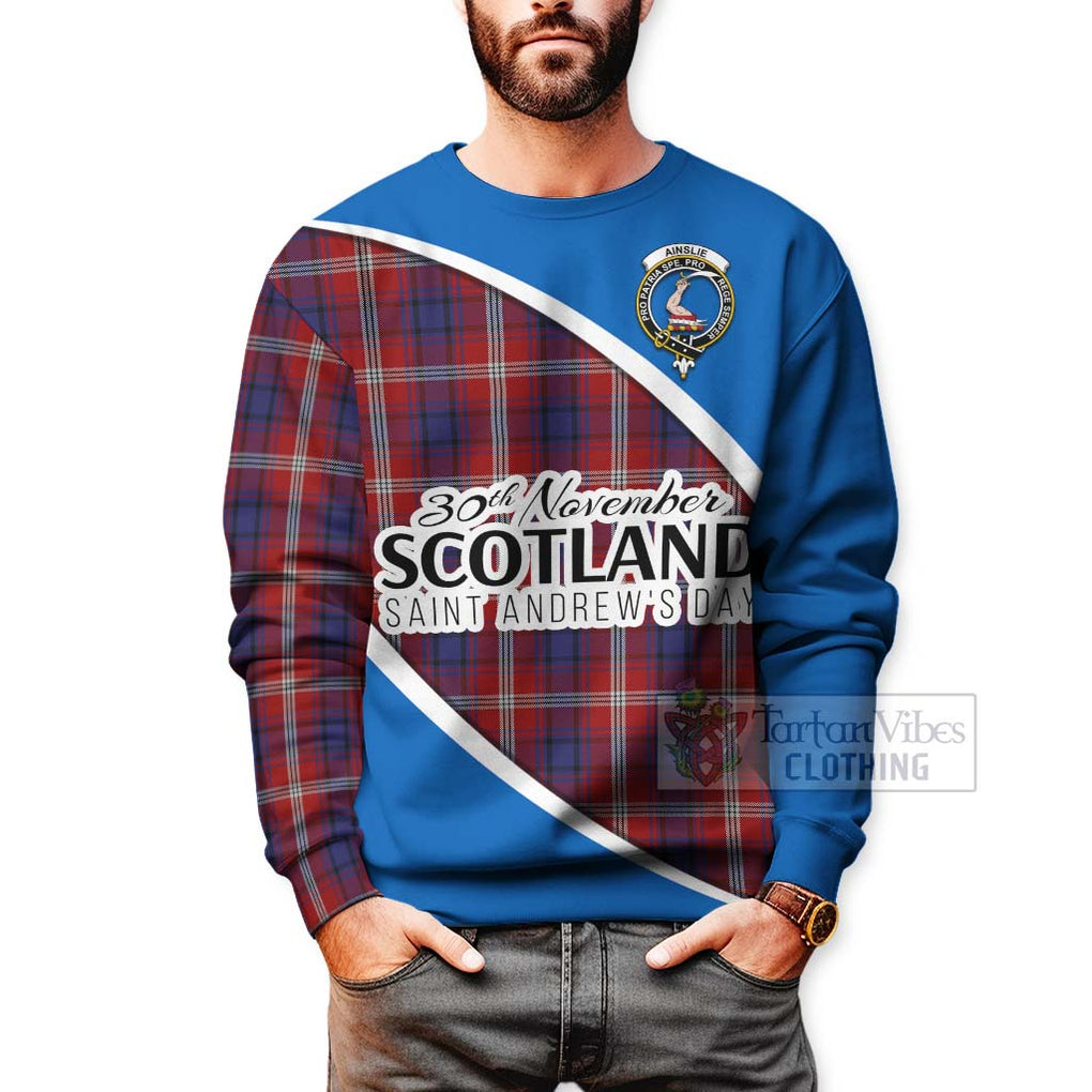 Ainslie Family Crest Tartan Sweatshirt Celebrate Saint Andrew's Day in Style - Tartan Vibes Clothing