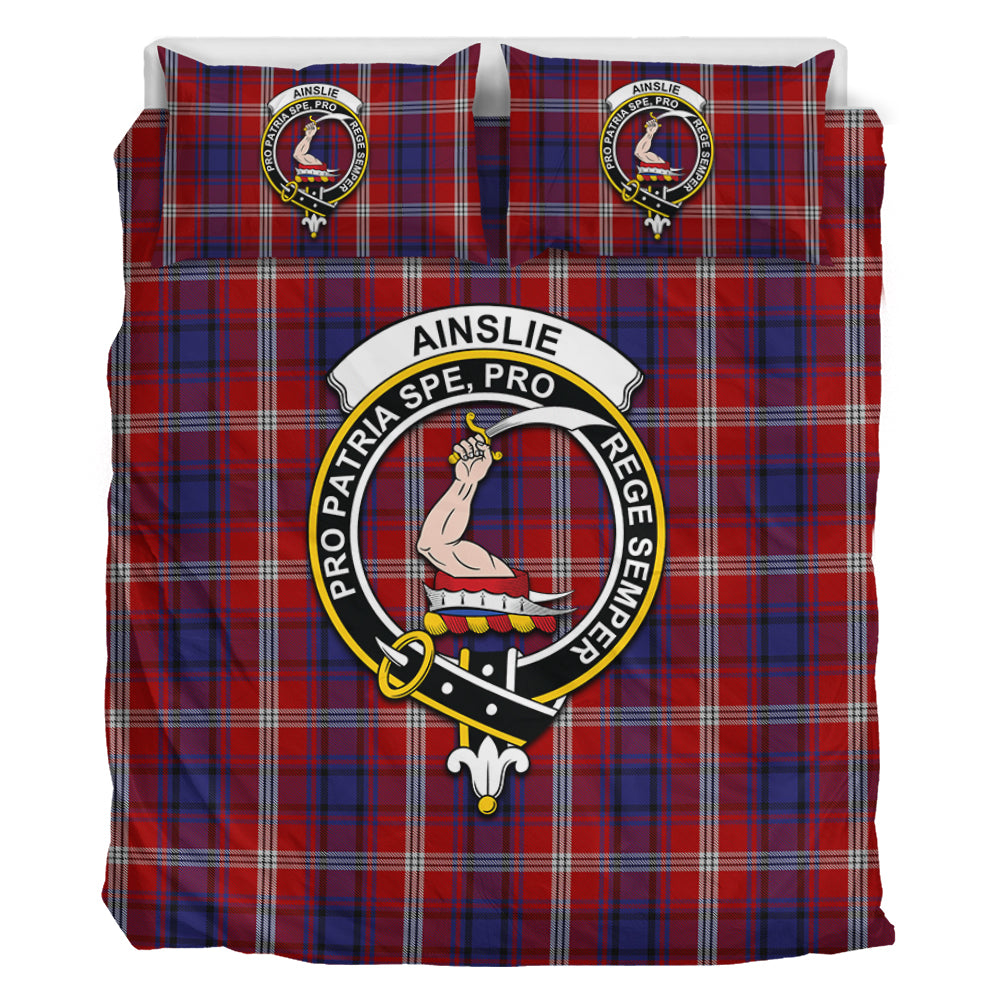 Ainslie Tartan Bedding Set with Family Crest - Tartan Vibes Clothing