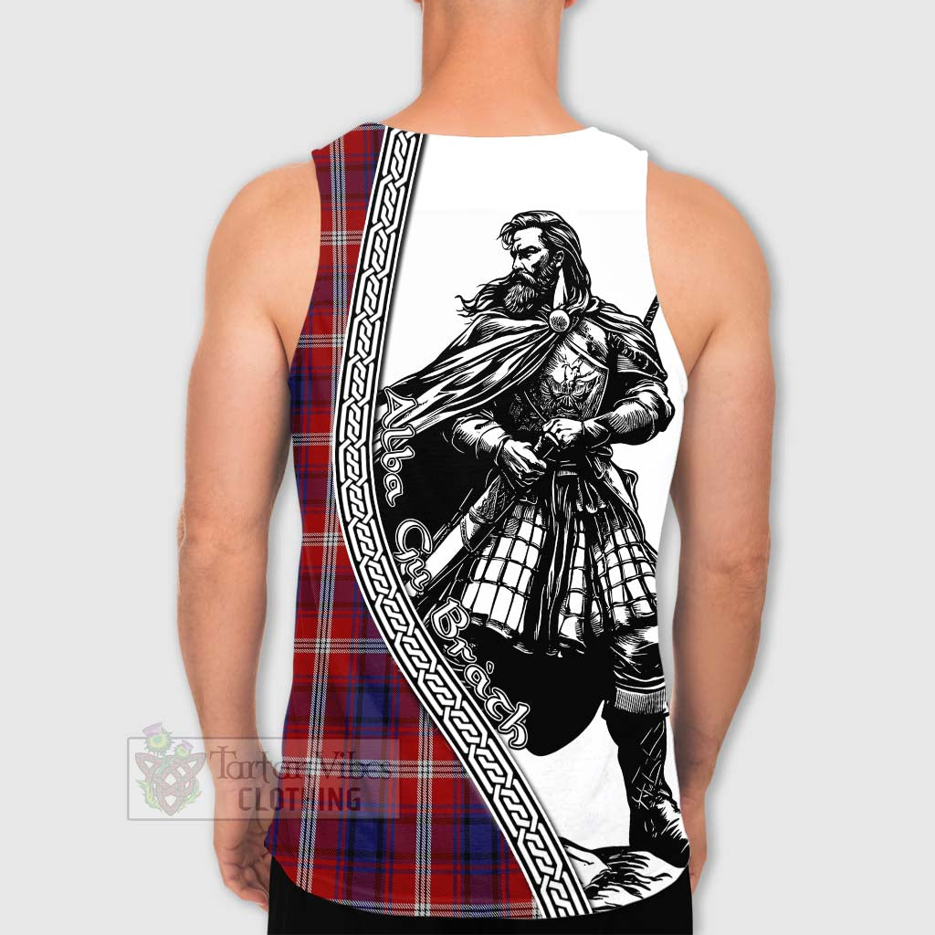 Ainslie Tartan Clan Crest Men's Tank Top with Highlander Warrior Celtic Style - Tartan Vibes Clothing