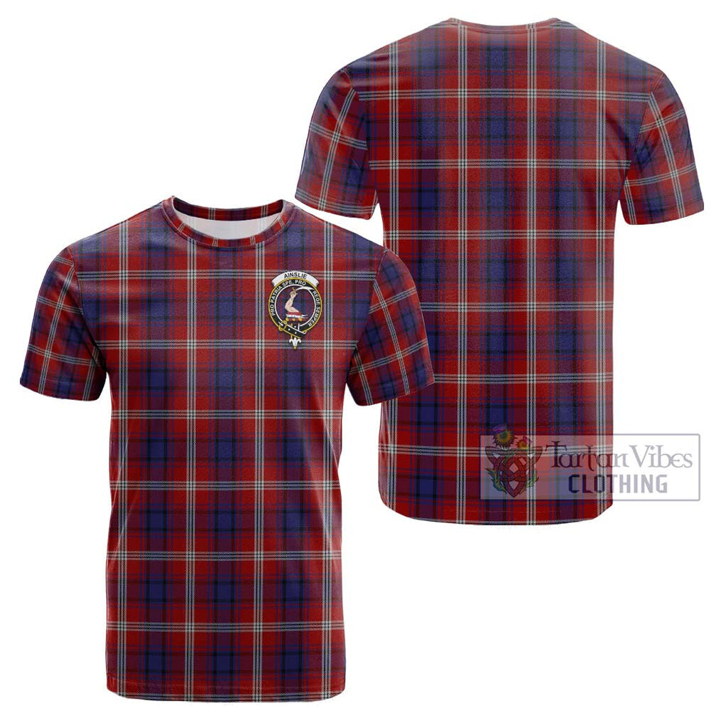 Ainslie Tartan Cotton T-Shirt with Family Crest Kid's Shirt - Tartanvibesclothing Shop