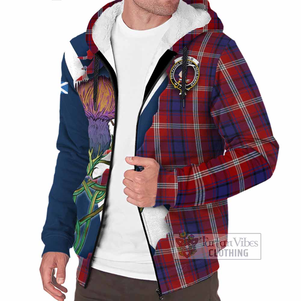 Tartan Vibes Clothing Ainslie Tartan Family Crest Sherpa Hoodie Scottish Thistle Celtic Inspired