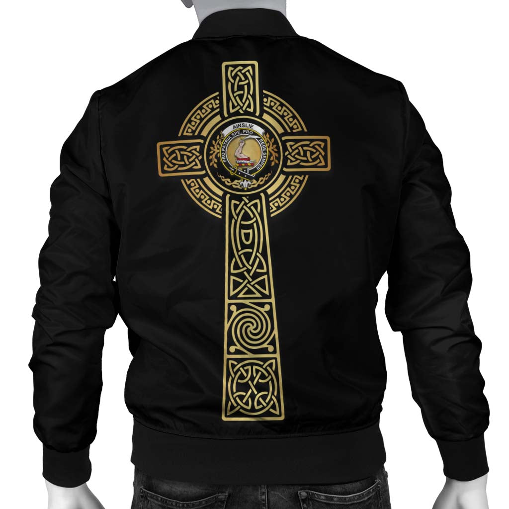 Ainslie Clan Bomber Jacket with Golden Celtic Tree Of Life - Tartanvibesclothing