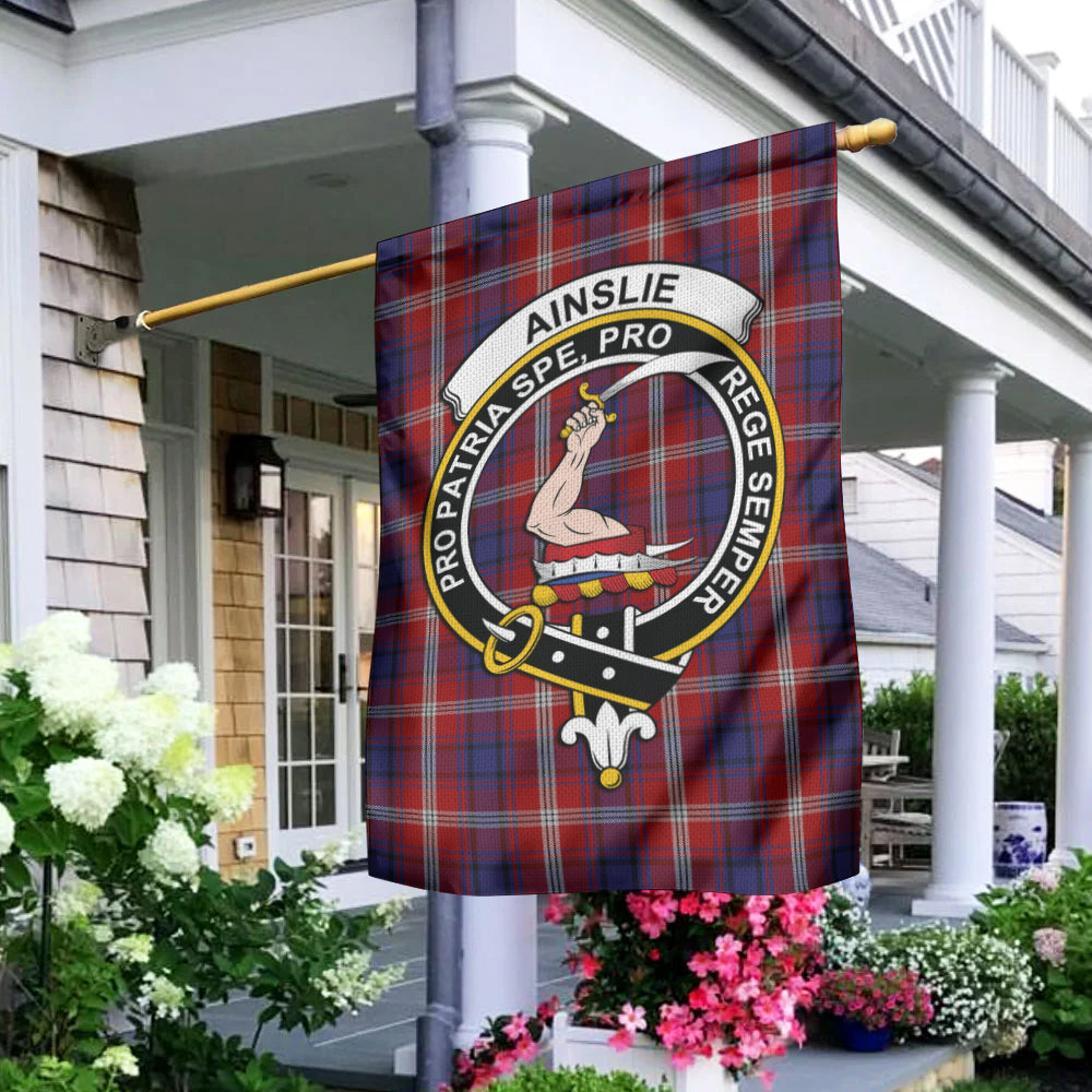 Ainslie Tartan Flag with Family Crest - Tartanvibesclothing