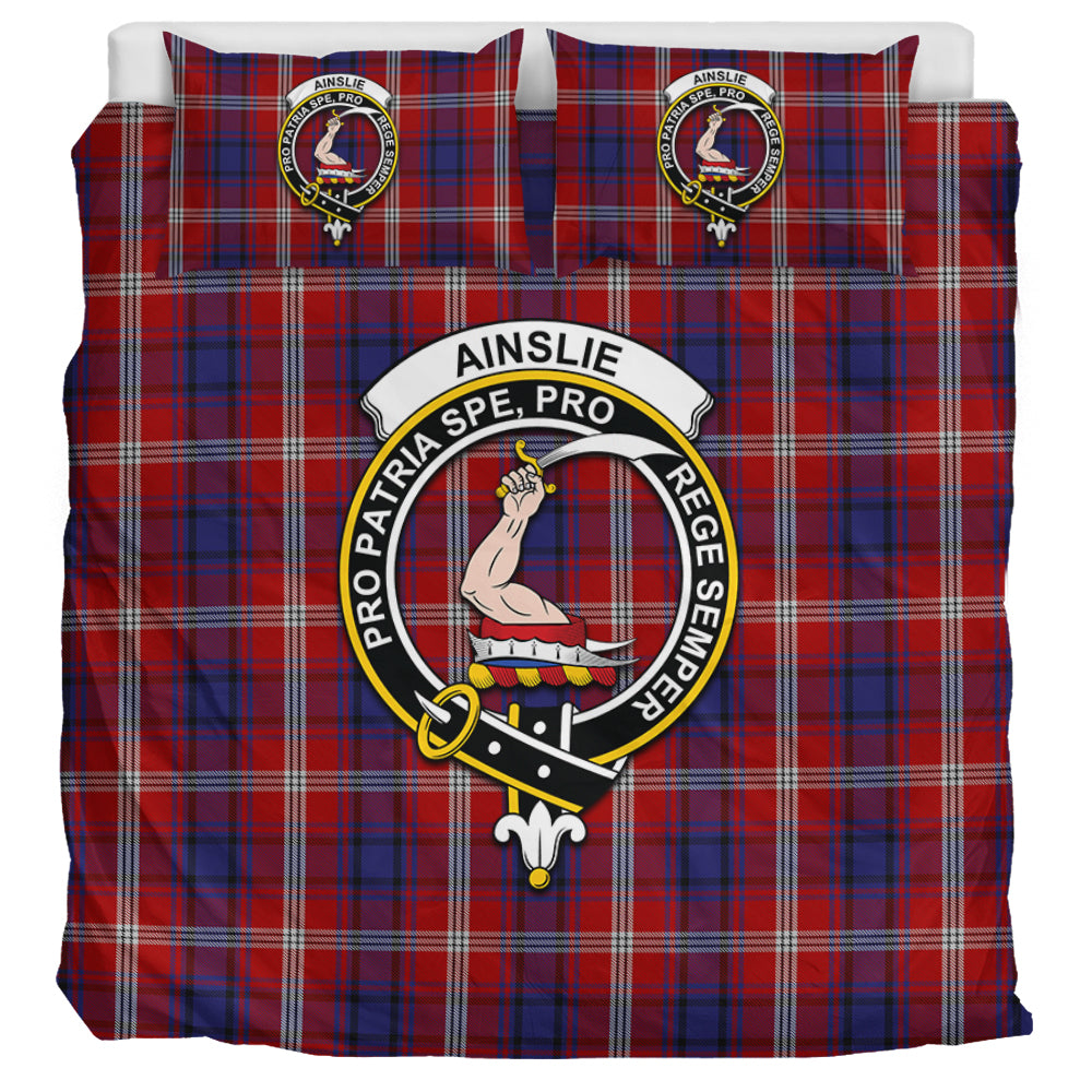 Ainslie Tartan Bedding Set with Family Crest UK Bedding Set UK Super King 104*94 inch - Tartan Vibes Clothing
