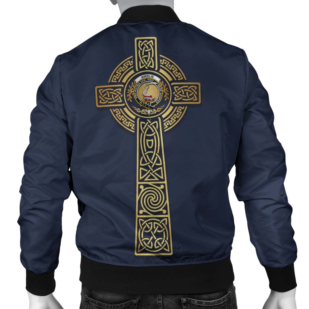 Ainslie Clan Bomber Jacket with Golden Celtic Tree Of Life - Tartanvibesclothing