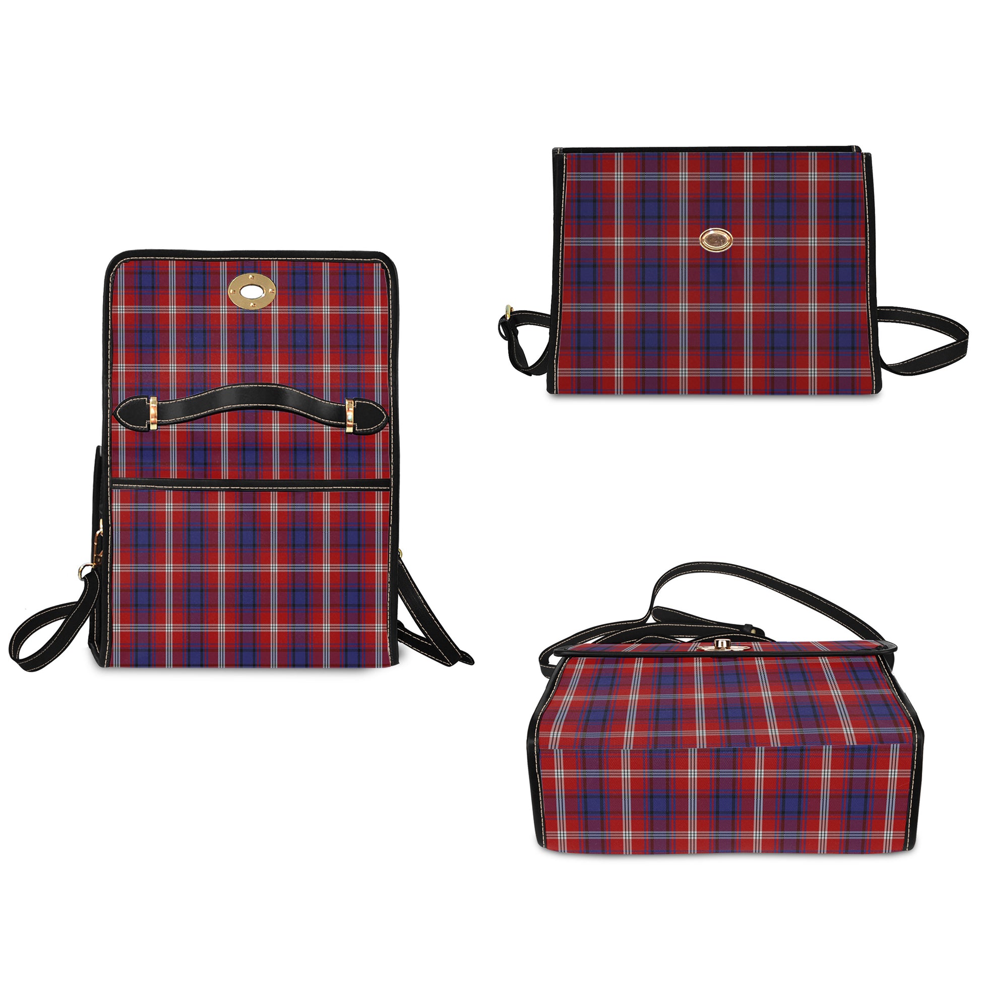 Ainslie Tartan Leather Strap Waterproof Canvas Bag - Tartanvibesclothing