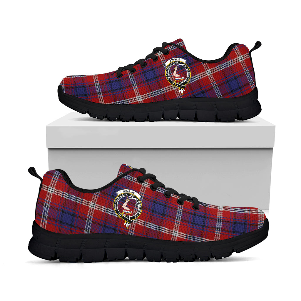 Ainslie Tartan Sneakers with Family Crest - Tartan Vibes Clothing