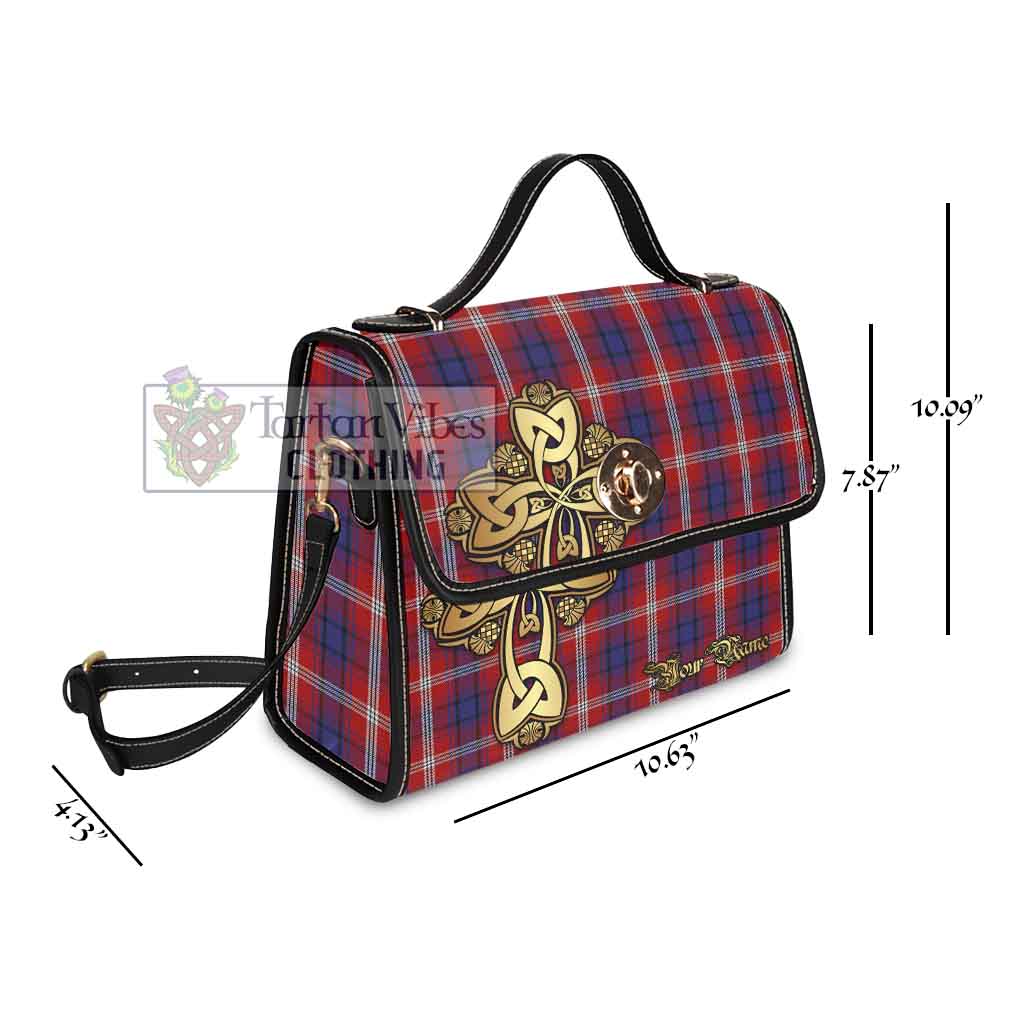 Ainslie Tartan Waterproof Canvas Bag Golden Thistle Celtic Cross Style - Tartan Vibes Clothing