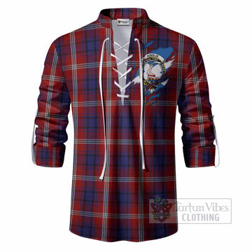 Ainslie Clan Crest In Me Tartan Ghillie Shirt Scotland Flag Style