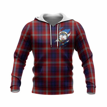 Ainslie Clan Crest In Me Tartan Knitted Hoodie Scotland Flag Style