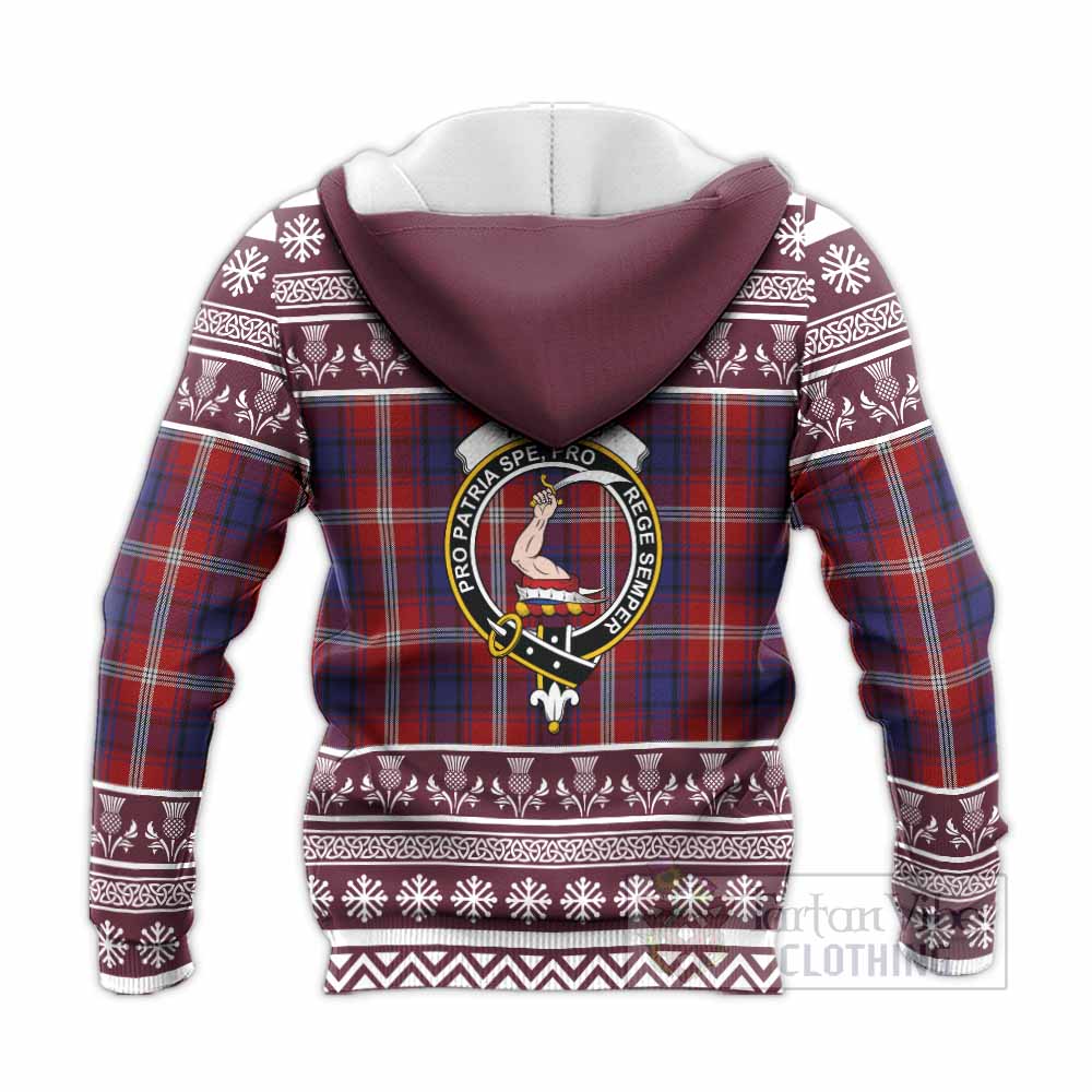 Ainslie Clan Tartan Christmas Knitted Hoodie with Family Crest - Tartan Vibes Clothing