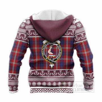 Ainslie Clan Tartan Christmas Knitted Hoodie with Family Crest - Tartan Vibes Clothing
