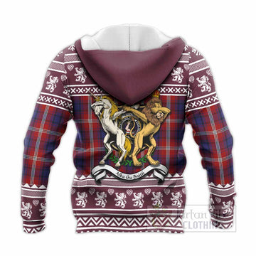 Ainslie Clan Tartan Crest Christmas Knitted Hoodie Coat of Arms Funny Style - Tartan Vibes Clothing