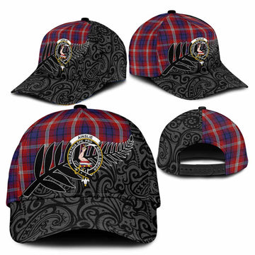 Ainslie Crest Tartan Classic Cap with New Zealand Silver Fern Half Style