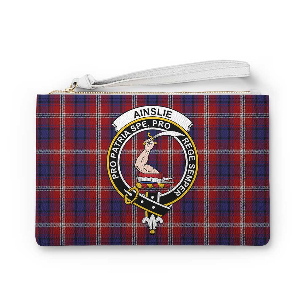 Tartan Vibes Clothing Ainslie Family Crest Tartan Clutch Bag