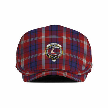 Ainslie Family Crest Tartan Jeff Cap, Tartan Flat Cap