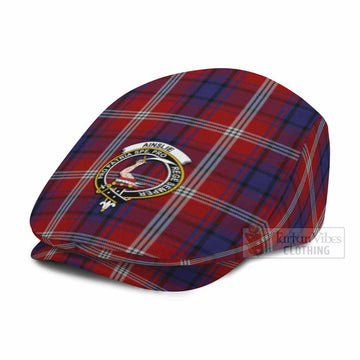 Ainslie Family Crest Tartan Jeff Cap, Tartan Flat Cap