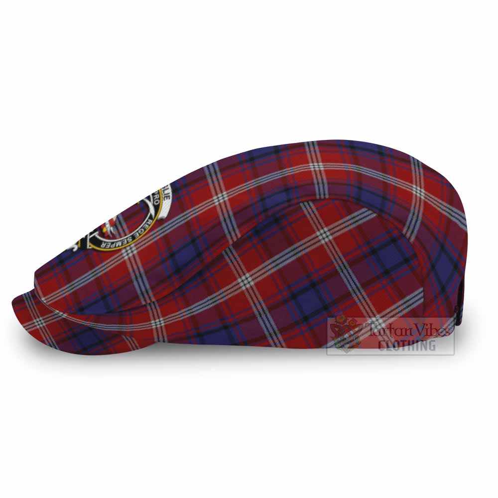 Ainslie Family Crest Tartan Jeff Cap, Tartan Flat Cap