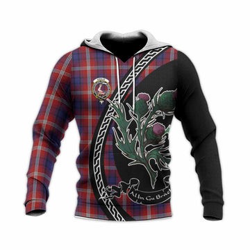 Ainslie Family Crest Tartan Knitted Hoodie Alba Thistle Inspired - Tartan Vibes Clothing