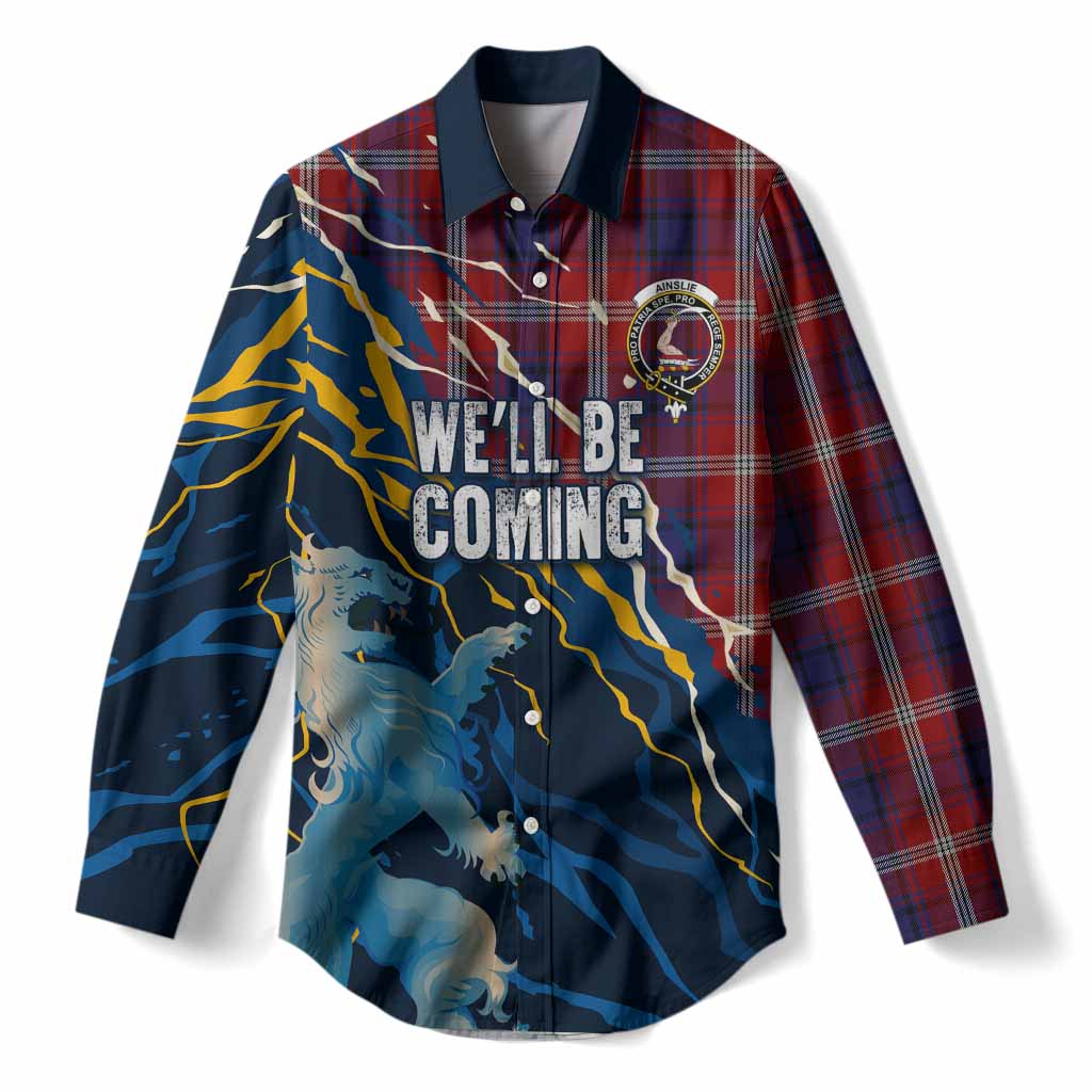 Ainslie Scotland Tartan Women Casual Shirt WC2026 Football - We'll Be Coming