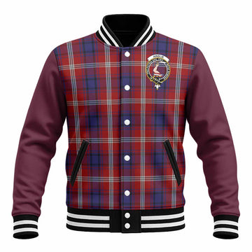 Ainslie Tartan Accent Baseball Jacket with Family Crest