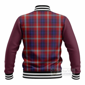 Ainslie Tartan Accent Baseball Jacket with Family Crest