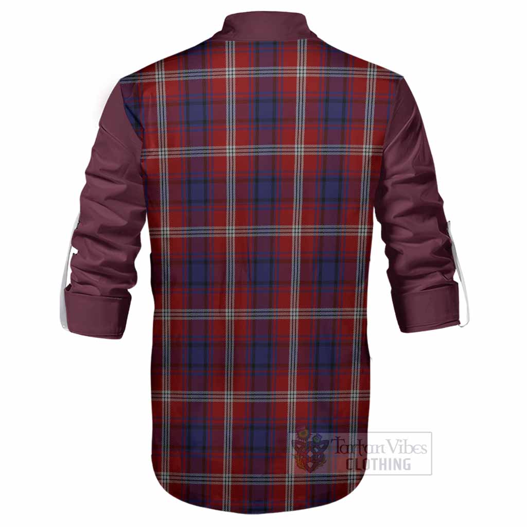 Ainslie Tartan Accent Ghillie Shirt with Family Crest