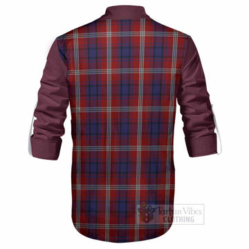 Ainslie Tartan Accent Ghillie Shirt with Family Crest