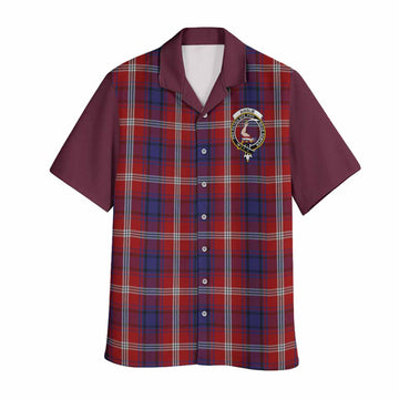 Ainslie Tartan Accent Hawaiian Shirt with Family Crest
