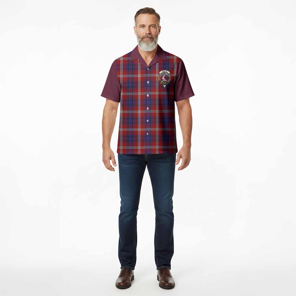 Ainslie Tartan Accent Hawaiian Shirt with Family Crest