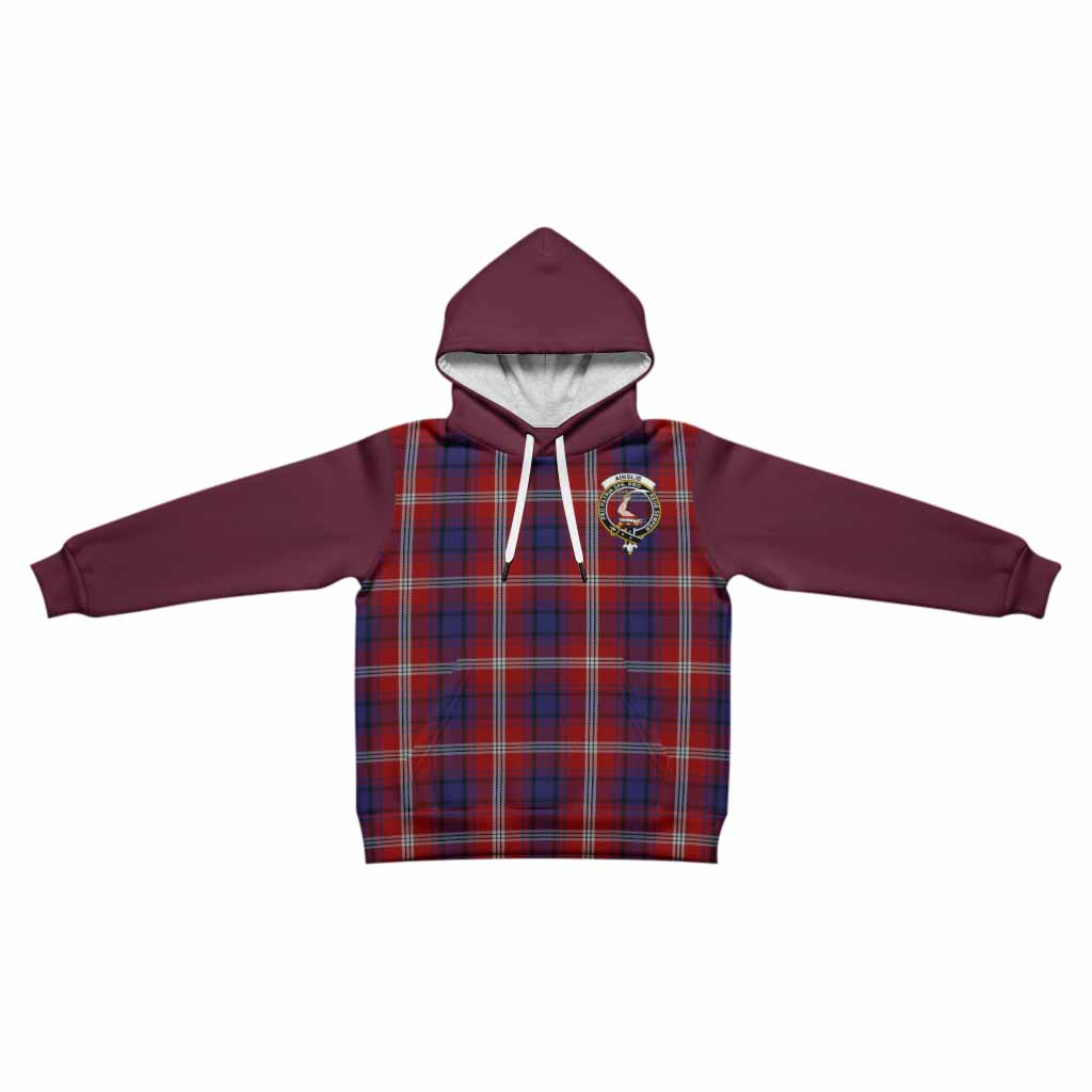 Ainslie Tartan Accent Kid Hoodie with Family Crest