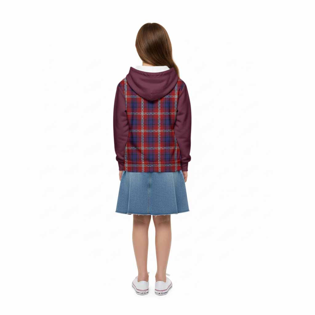 Ainslie Tartan Accent Kid Hoodie with Family Crest