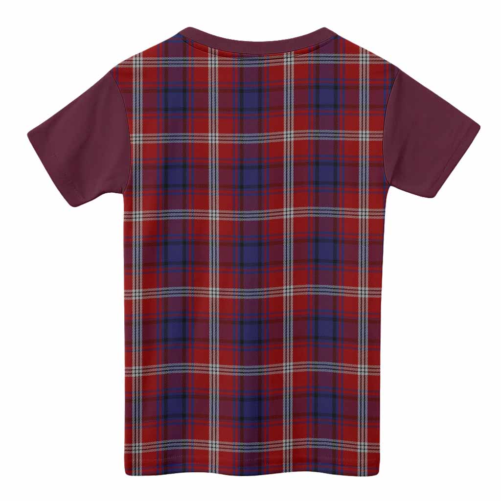 Ainslie Tartan Accent Kid T-shirt with Family Crest