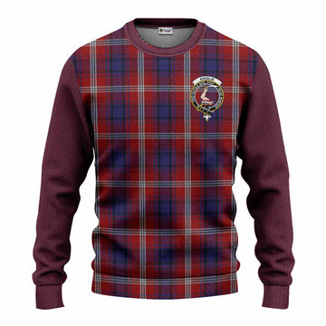 Ainslie Tartan Accent Knitted Sweater with Family Crest