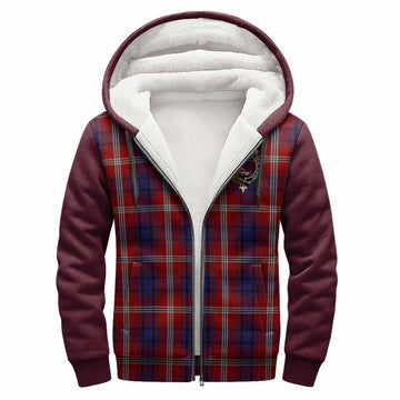 Ainslie Tartan Accent Sherpa Hoodie with Family Crest