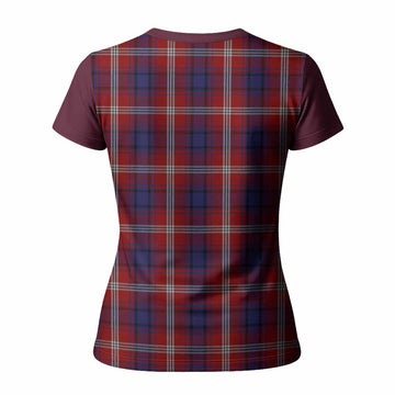 Ainslie Tartan Accent Women T shirt with Family Crest