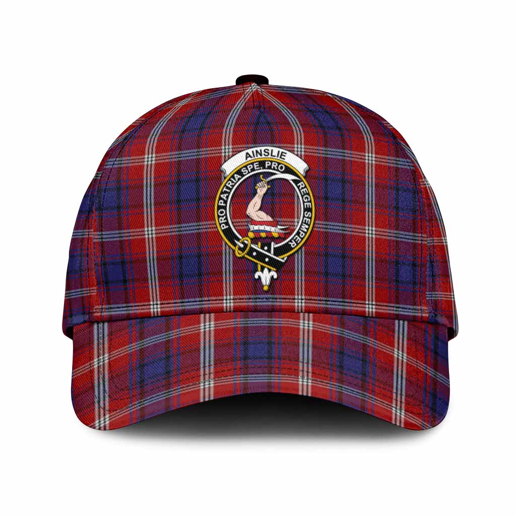 Ainslie Tartan Classic Cap with Family Crest