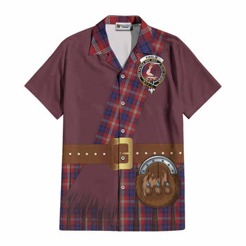 Ainslie Tartan Crest Cotton Hawaiian Shirt Kilt Costume Style