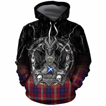 Ainslie Tartan Crest Cotton Hoodie Celtic Odin's Raven Legacy
